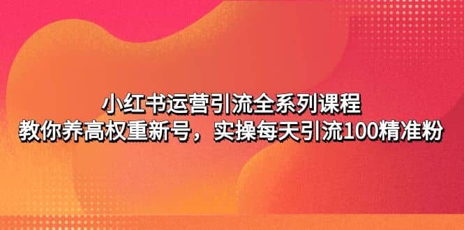 小红书运营引流全系列课程:教你养高权重新号插图 小红书运营引流全系列课程:教你养高权重新号插图