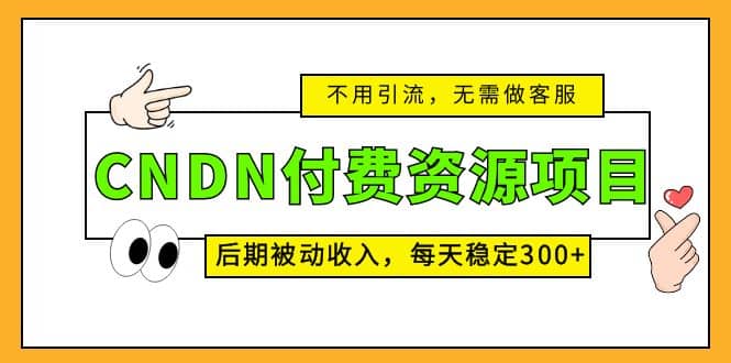 CNDN付费资源项目，不用引流，无需做客服，后期被动收入插图