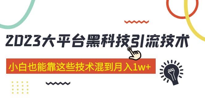 价值4899的2023大平台黑科技引流技术 29节课插图 价值4899的2023大平台黑科技引流技术 29节课插图