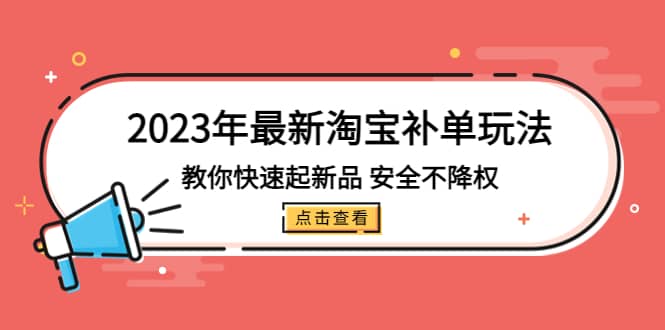 2023年最新淘宝补单玩法,教你快速起·新品,安全·不降权(18课时)插图 2023年最新淘宝补单玩法,教你快速起·新品,安全·不降权(18课时)插图