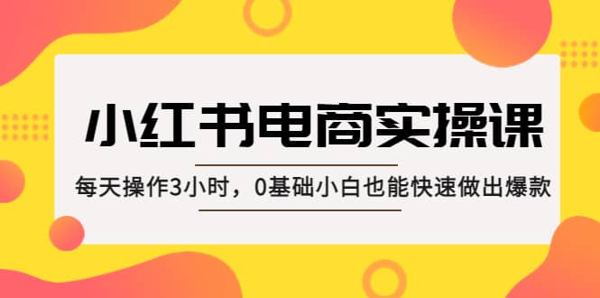 小红书·电商实操课:每天操作3小时,0基础小白也能快速做出爆款插图 小红书·电商实操课:每天操作3小时,0基础小白也能快速做出爆款插图