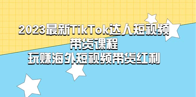 2023最新TikTok·达人短视频带货课程，玩赚海外短视频带货·红利插图