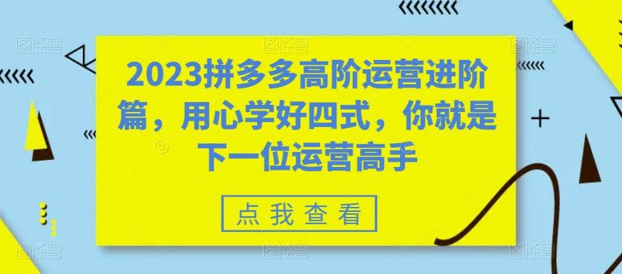 2023拼多多高阶运营进阶篇,用心学好四式,你就是下一位运营高手插图 2023拼多多高阶运营进阶篇,用心学好四式,你就是下一位运营高手插图