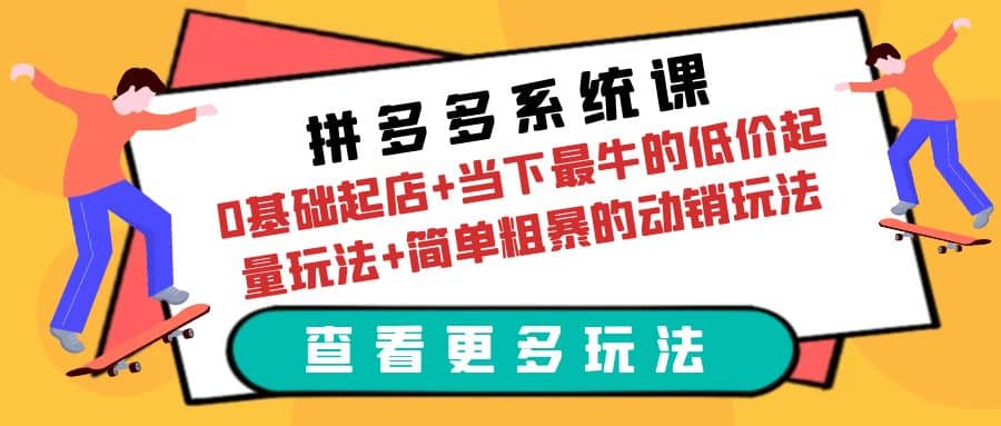 拼多多系统课:0基础起店 当下最牛的低价起量玩法 简单粗暴的动销玩法插图 拼多多系统课:0基础起店 当下最牛的低价起量玩法 简单粗暴的动销玩法插图
