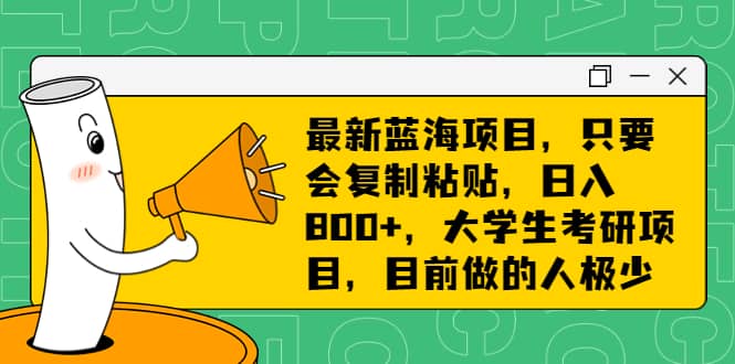 最新蓝海项目,只要会复制粘贴,日入800 ,大学生考研项目,目前做的人极少插图 最新蓝海项目,只要会复制粘贴,日入800 ,大学生考研项目,目前做的人极少插图