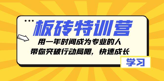 板砖特训营,用一年时间成为专业的人,带你突破行动局限,快速成长插图 板砖特训营,用一年时间成为专业的人,带你突破行动局限,快速成长插图