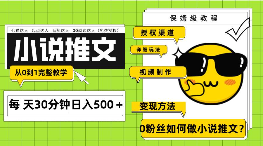 Ai小说推文每天20分钟日入500+授权渠道 引流变现 从0到1完整教学(7节课)插图 Ai小说推文每天20分钟日入500+授权渠道 引流变现 从0到1完整教学(7节课)插图