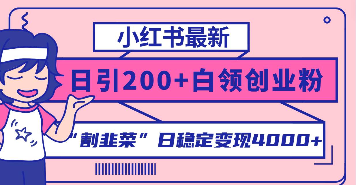 小红书最新日引200 创业粉”割韭菜“日稳定变现4000 实操教程！插图