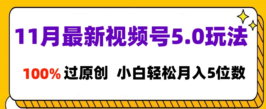 11月最新视频号5.0玩法,100%过原创,小白轻松月入5位数插图 11月最新视频号5.0玩法,100%过原创,小白轻松月入5位数插图