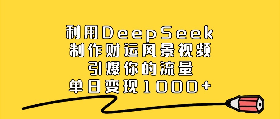 利用DeepSeek制作财运风景视频,引爆你的流量,单日变现1000+插图 利用DeepSeek制作财运风景视频,引爆你的流量,单日变现1000+插图