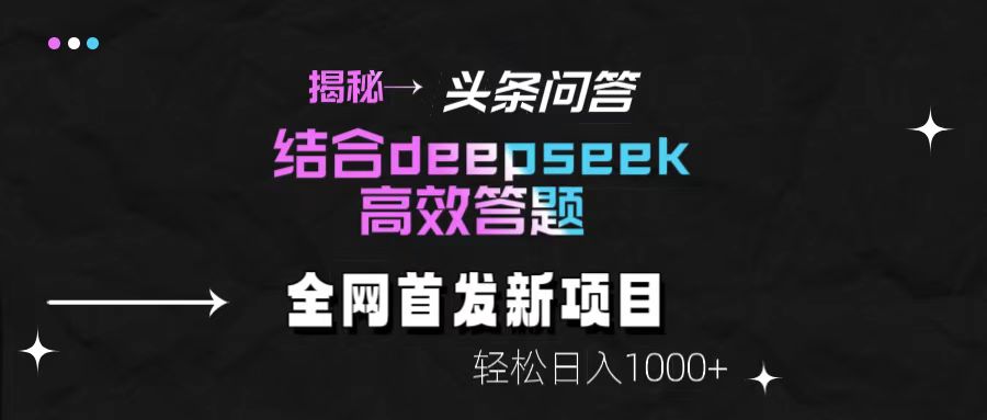 揭秘头条问答新玩法!结合deepseek高效答题,轻松日入1000+插图 揭秘头条问答新玩法!结合deepseek高效答题,轻松日入1000+插图