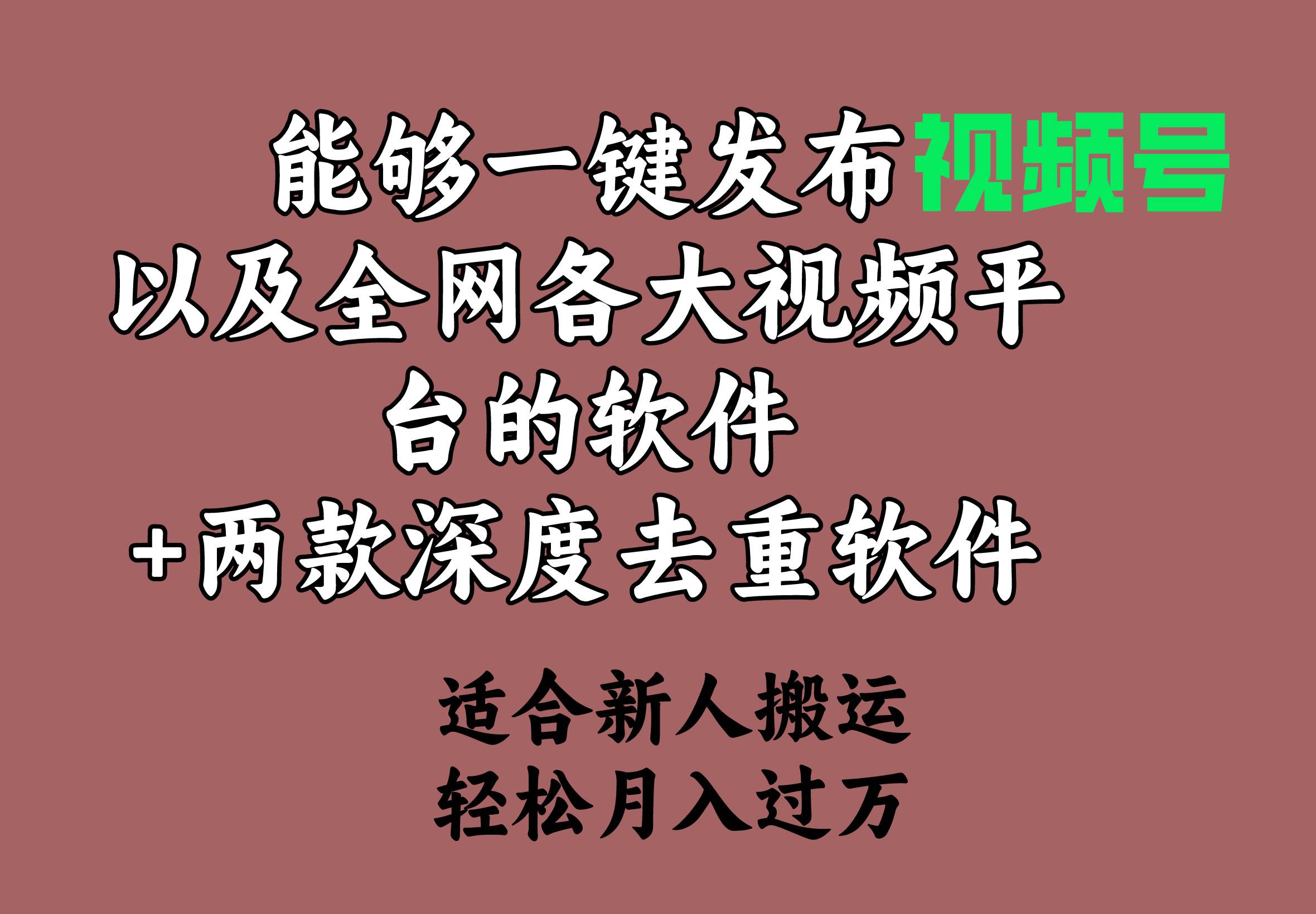 能够一键发布视频号以及全网各大视频平台的软件+两款深度去重软件 适合…插图 能够一键发布视频号以及全网各大视频平台的软件+两款深度去重软件 适合…插图