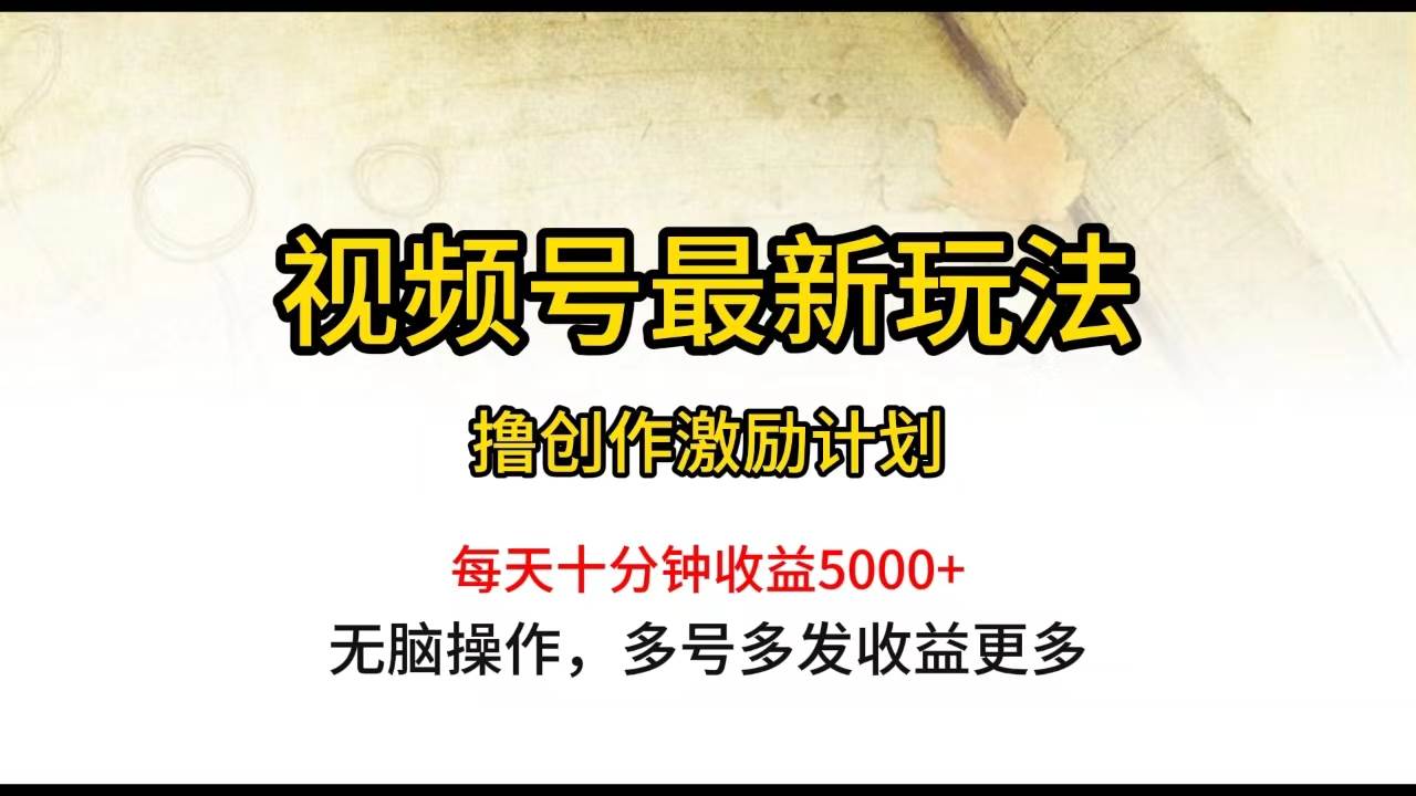 视频号最新玩法,每日一小时月入5000+插图 视频号最新玩法,每日一小时月入5000+插图
