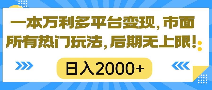 一本万利多平台变现,市面所有热门玩法,日入2000+,后期无上限!插图 一本万利多平台变现,市面所有热门玩法,日入2000+,后期无上限!插图