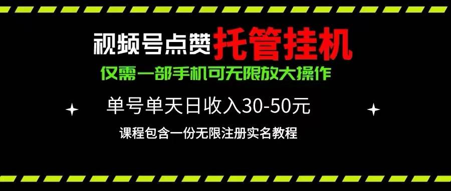 视频号点赞托管挂机,单号单天利润30~50,一部手机无限放大(附带无限…插图 视频号点赞托管挂机,单号单天利润30~50,一部手机无限放大(附带无限…插图