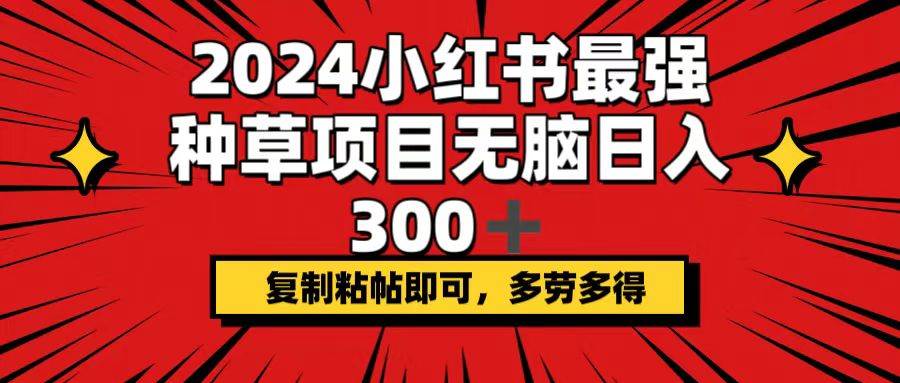 2024小红书最强种草项目,无脑日入300+,复制粘帖即可,多劳多得插图 2024小红书最强种草项目,无脑日入300+,复制粘帖即可,多劳多得插图