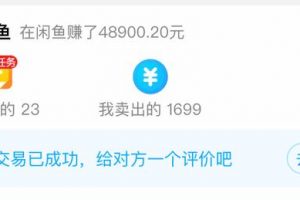 [闲鱼卖货]网赚分享：如何通过闲鱼卖货，实现日躺赚250+？