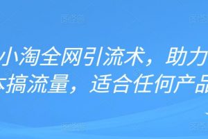 2022年小淘全网引流术，助力零成本搞流量，适合任何产品